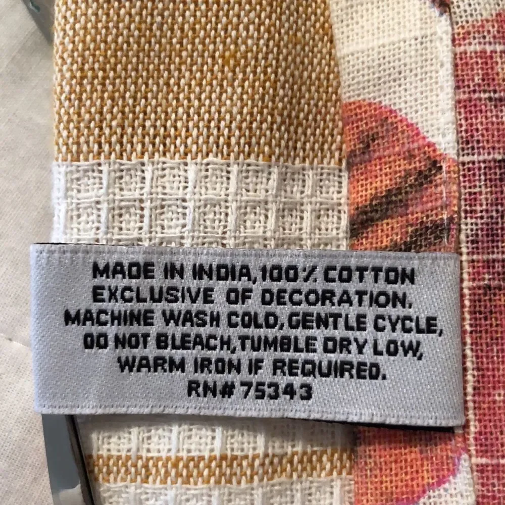 HOUSE & GARDEN Set of 3 Cotton Fall Harvest Kitchen Towels